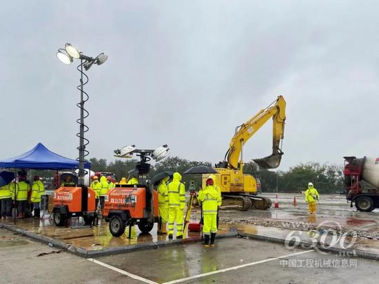 中央支援，同心抗疫情！住友挖掘机助力中央援建香港方舱医院项目开工(图2)