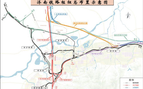 新京沪高铁全线和重要枢纽布局平面示意图