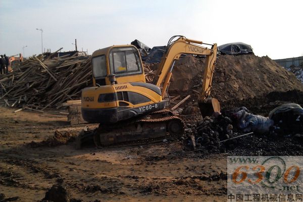 玉柴yc60-8液压挖掘机在石家庄西三环南水北调工程施工现场
